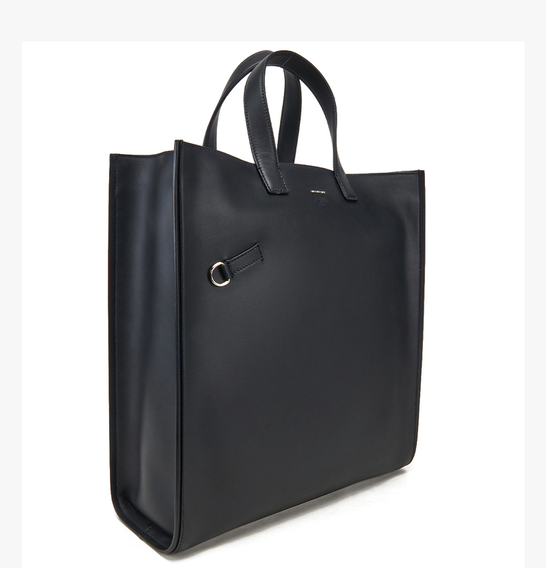 fendi 芬迪 男士logo印花大号购物袋手提袋 黑色 7va367 8fr f05fu