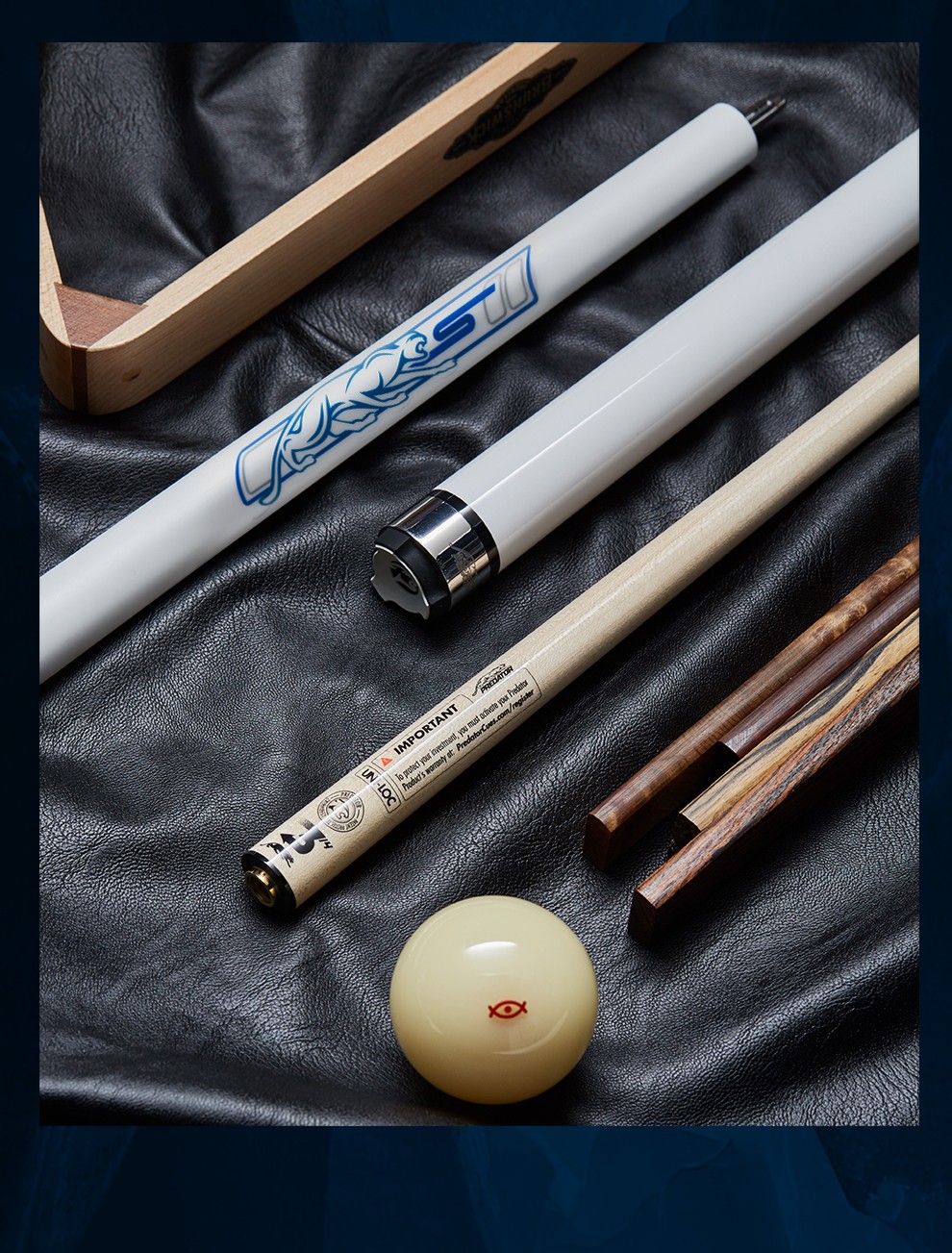 predator美洲豹新款运动打系列sport2台球杆蓝白/蓝黑色大头杆中式黑