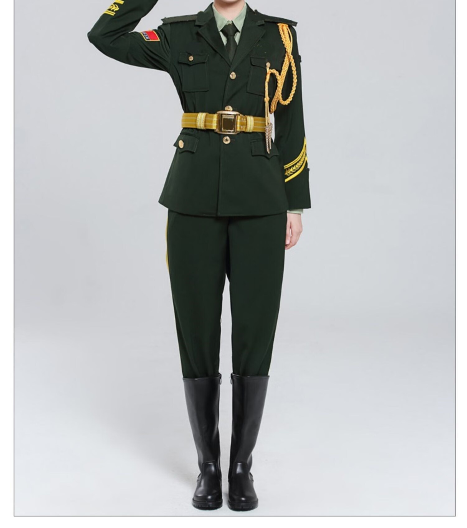 升旗手服装护旗手班服护卫队学生礼兵服保安仪仗队服男女演出服 卡