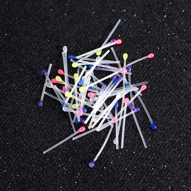 艾墨菲韩国男女学生迷你简约防过敏耳棒耳钉塑料耳棍透明无菌消毒棒