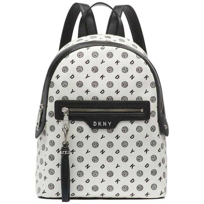 dkny唐可娜儿女士双肩包背包polly拉链pvc流苏logo时尚休闲12039635