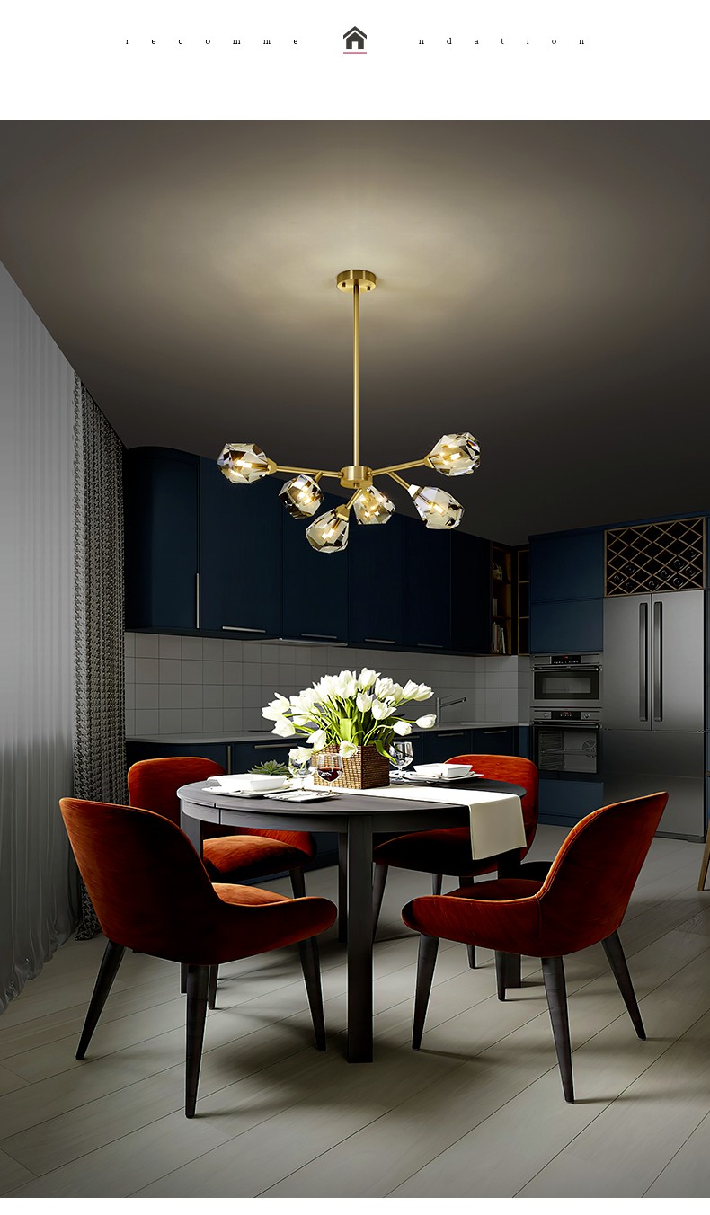 轻奢吊灯后现代分子水晶灯客厅餐厅卧室网红简约灯饰北欧灯具套餐豪华