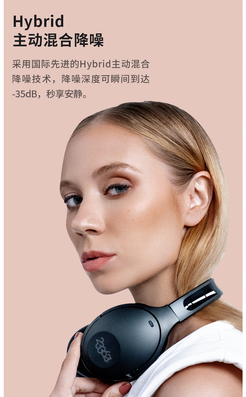 hush头戴式智能降噪无线蓝牙耳机音乐耳机吃鸡游戏耳机通话耳机苹果