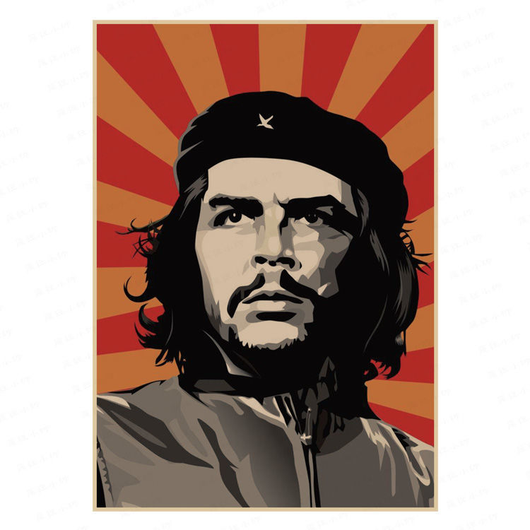 切格瓦拉牛皮纸复古海报酒吧咖啡馆餐厅挂画寝室宿舍画随机4张可留言