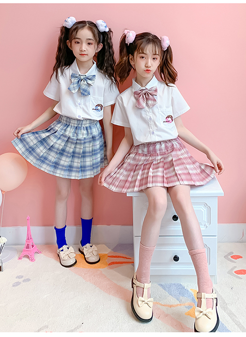 女童jk套装学院风正版原创学生少女儿童班服zk演出校服百褶裙雪松需