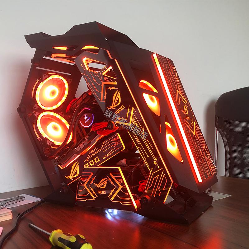 rog吹雪机箱灯板 玩嘉小咖电竞游戏水冷钢化玻璃侧板网吧网咖电脑台式