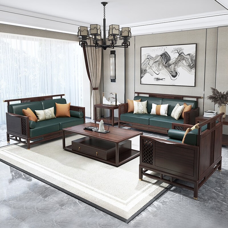 【预约到店看实物】作木坊 东辰 沙发 实木皮款沙发 乌金木新中式客厅
