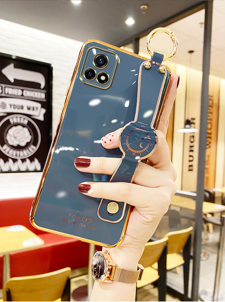 vivoy52s手机壳时尚丫52s电镀软壳viviy52s全包边vovoy女款vivo腕带