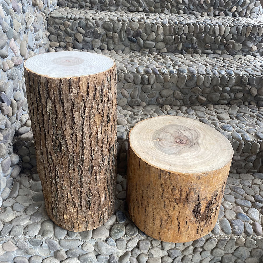 智达星原木墩实木墩子香樟树树墩树桩凳子创意茶几角几实木圆凳现代