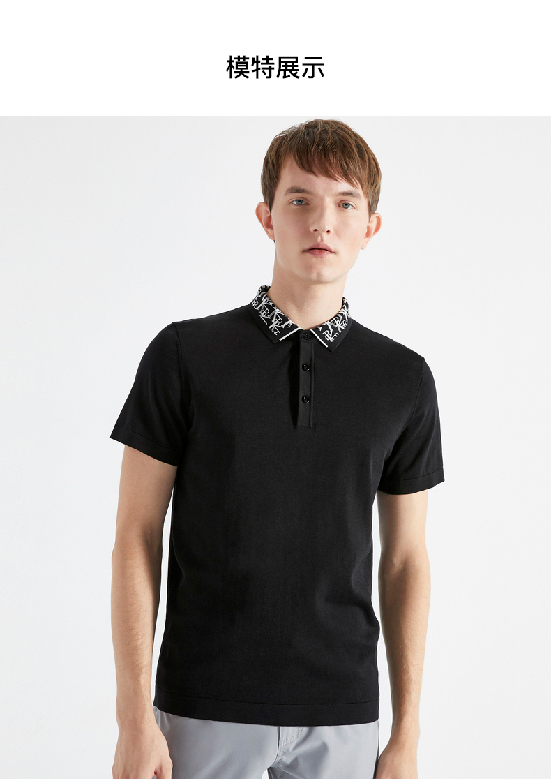 【a】【专柜同款】劲霸短袖天丝t恤fttg1701 黑色 165
