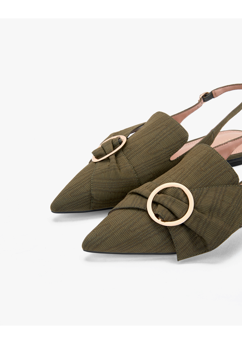 pedro女鞋女士金属圆环饰尖头平底鞋pw1-66300043 黑色 37