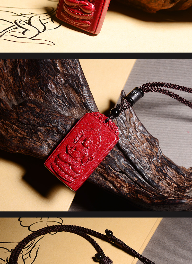 妖然紫金砂属鸡不动尊菩萨守护神吊坠朱砂生肖鸡本命佛不动明王挂件