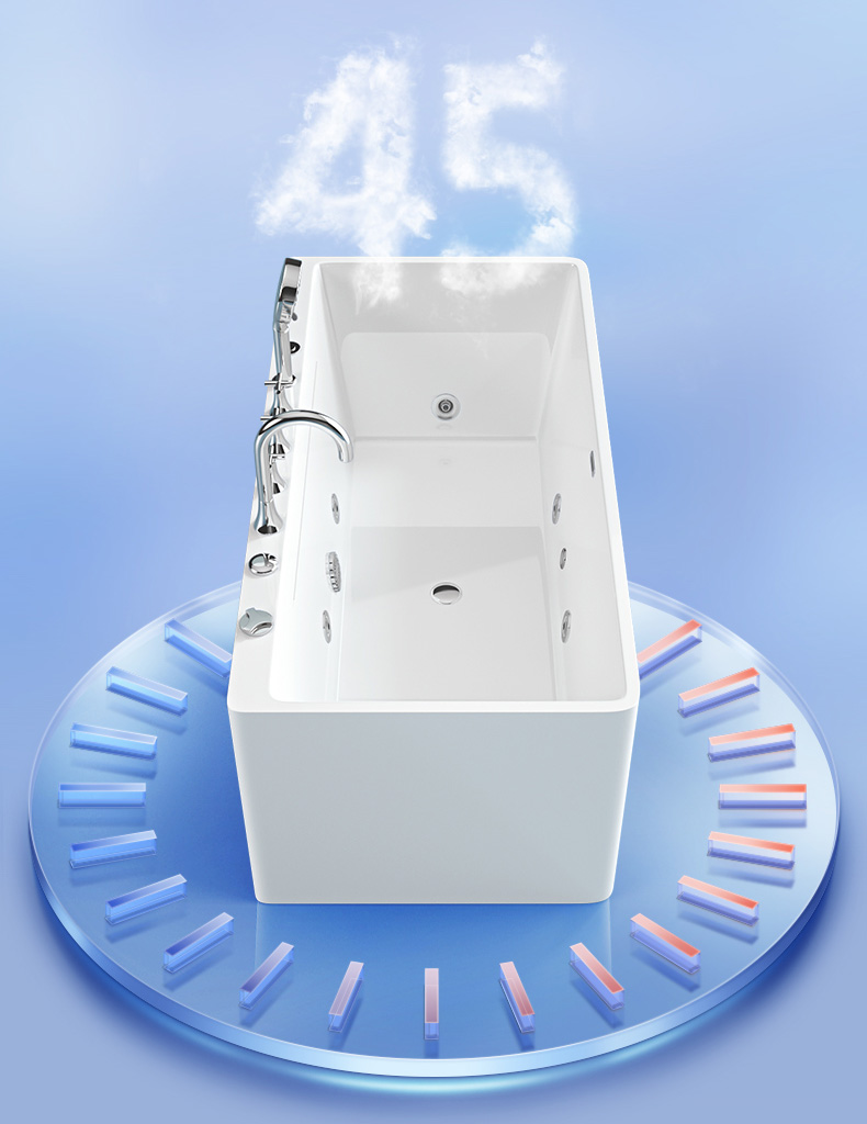 浪鲸(ssww) 浪鲸按摩浴缸家用三裙边亚克力小户型智能冲浪浴池五彩