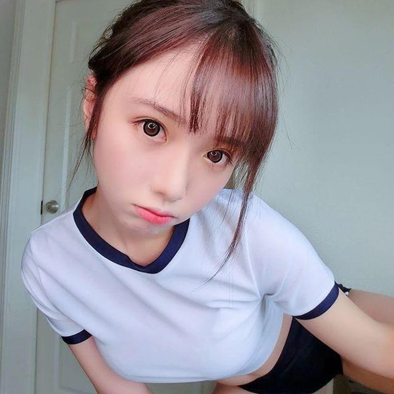 学生体操服高校运动服cosplay日系高中生套装运动套装女健身服红色