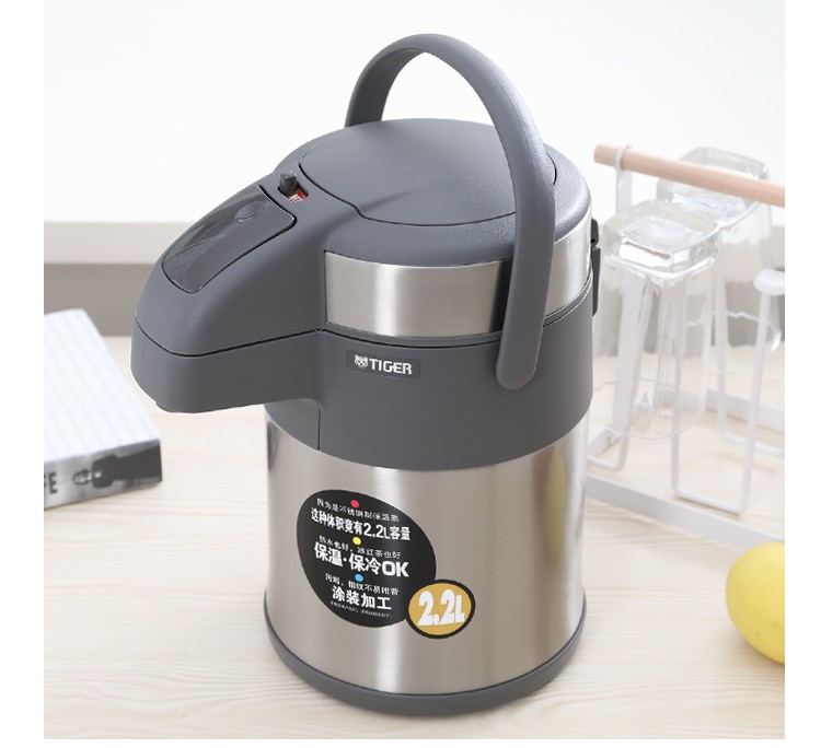 tiger虎牌保温壶304不锈钢热水瓶大容量家用暧壶暧瓶气压式水壶商务
