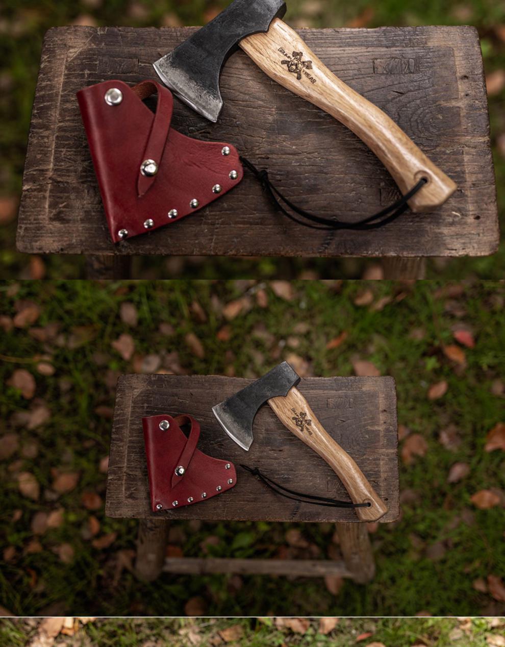 斧g&b暴躁熊尼曼斧锻造斧头锻打木工斧劈柴斧户外斧工具战斧小手斧