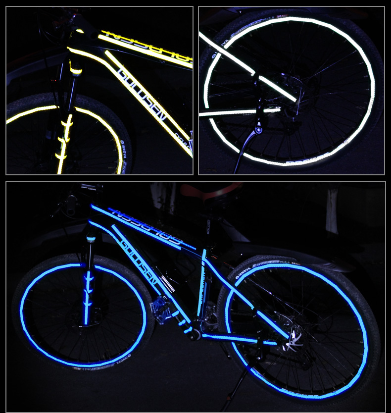 自行车反光贴山地车配件反光条夜光装备死飞荧光贴摩托车车身贴纸