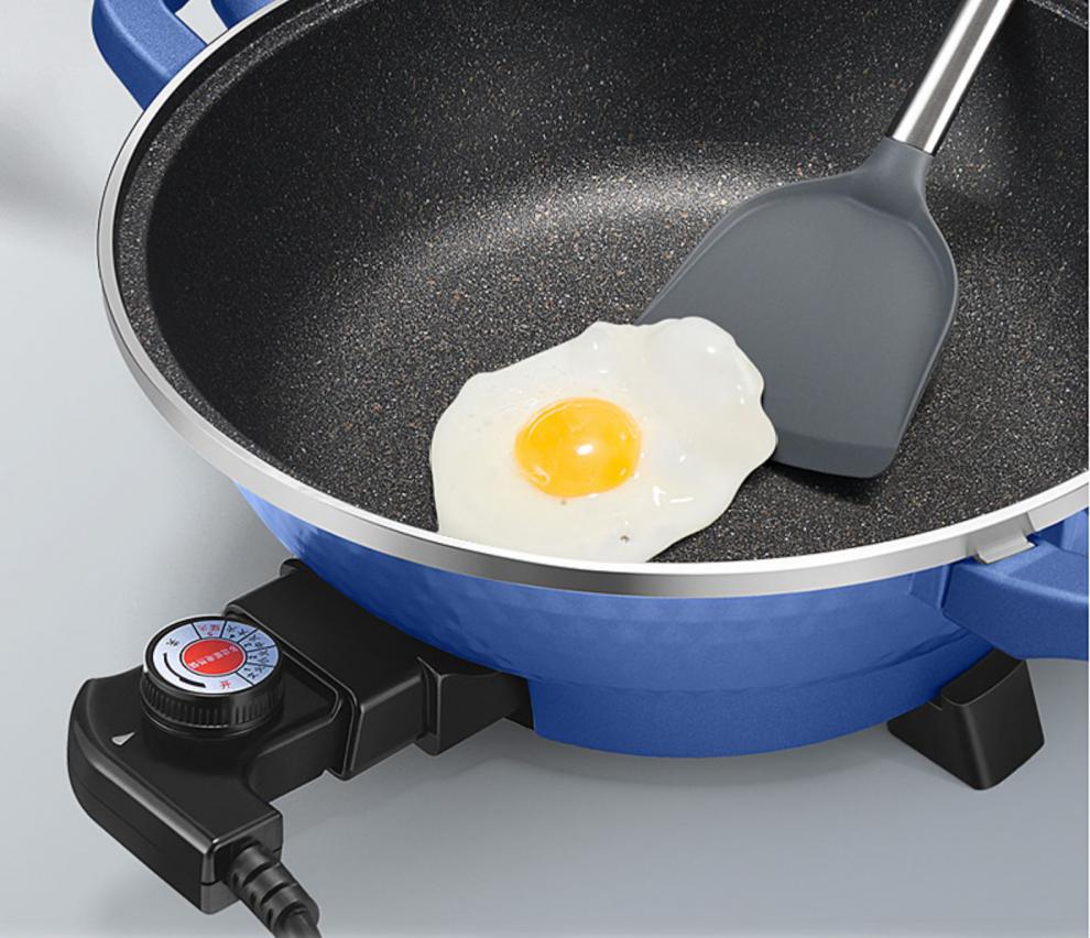 boussac电锅家用多功能炒菜锅电锅麦饭石不粘锅插电一体电火锅电煮锅