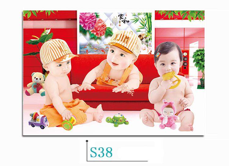 新生儿海报龙凤宝宝海报照片画报漂亮可爱男婴儿画双胞胎教早教超大