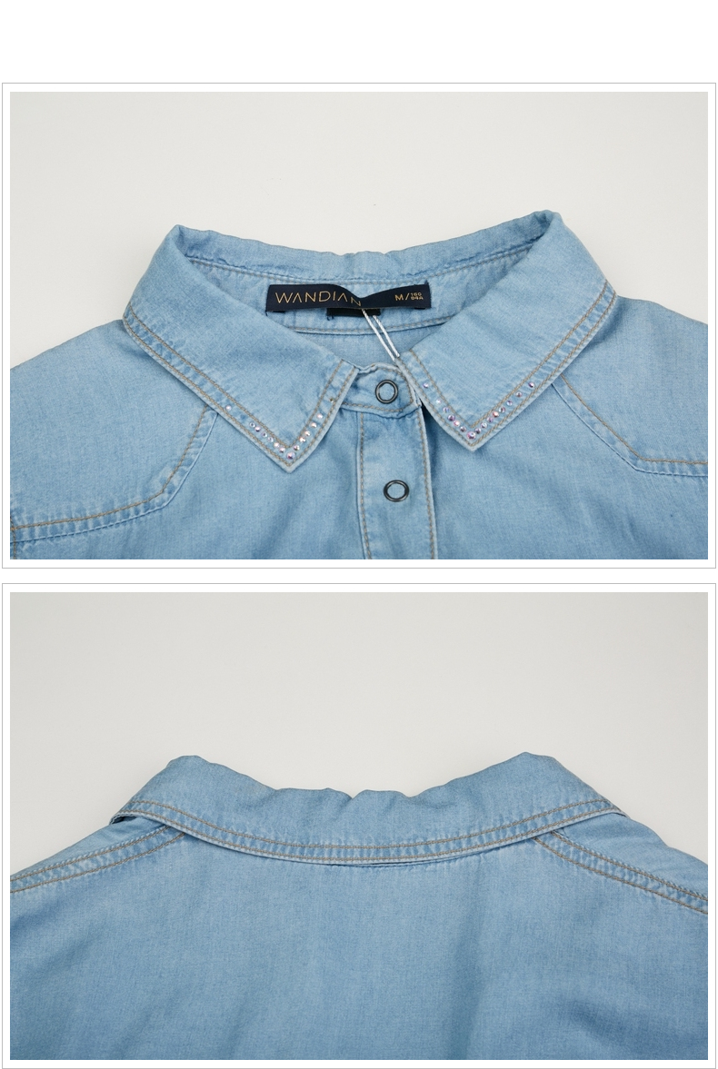 婉甸丹宁蓝短袖连衣裙2021夏新款女装短袖连衣裙1202n33437 丹宁蓝 l