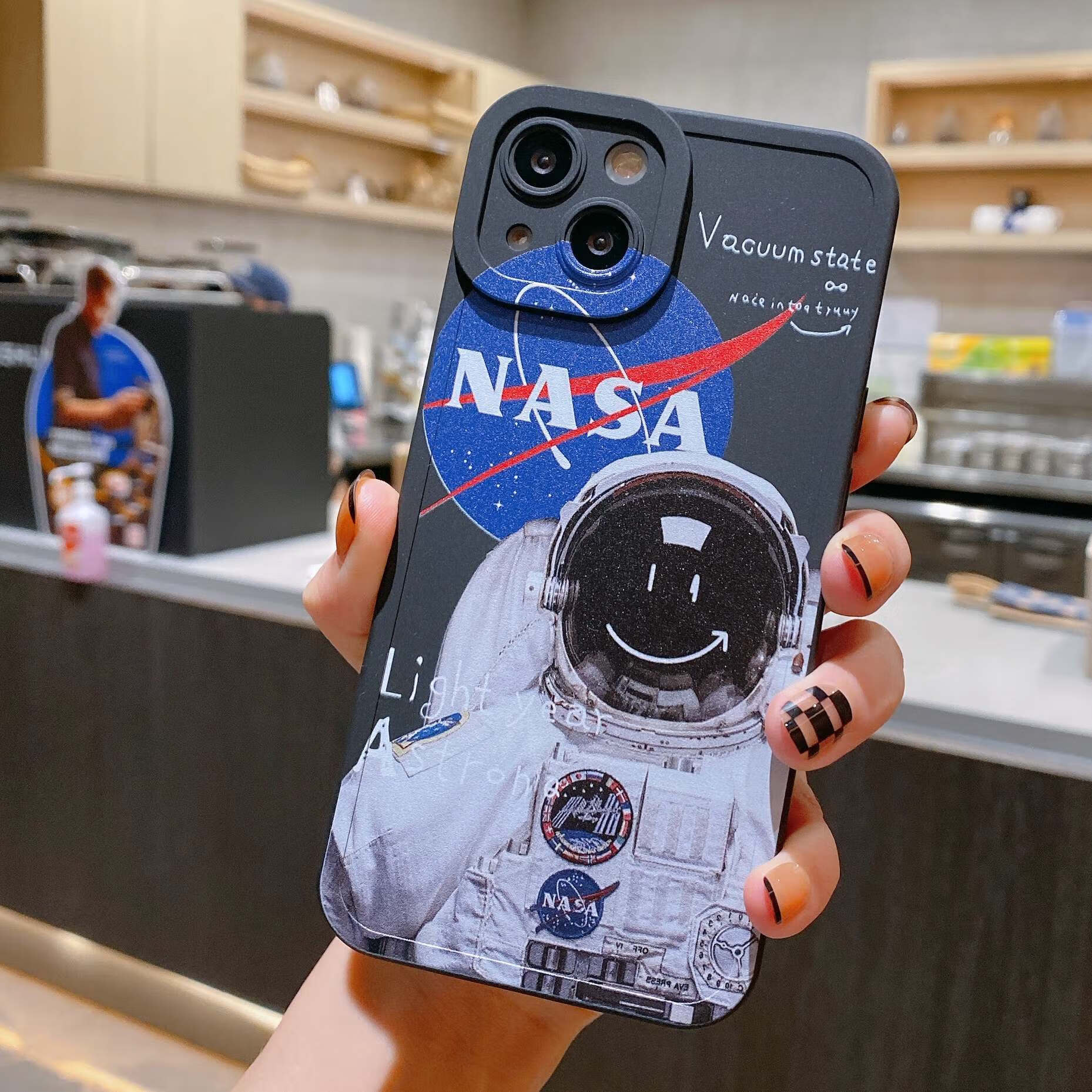 ploiu nasa笑脸宇航员欧美ins风适用苹果11手机壳iphone13promax全包
