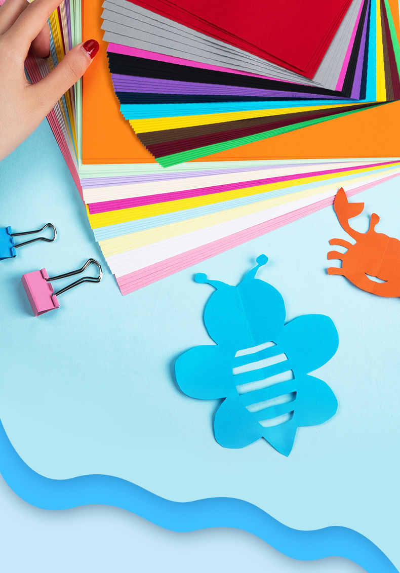 彩色卡纸儿童手工纸a4幼儿园学生大张硬卡纸8k4k折纸制作材料剪纸 a4