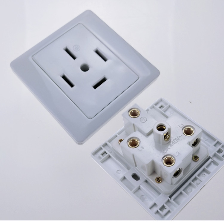 380v三相五孔16a25a工业插座5芯空调插头86型墙壁电源插座440v16a插头