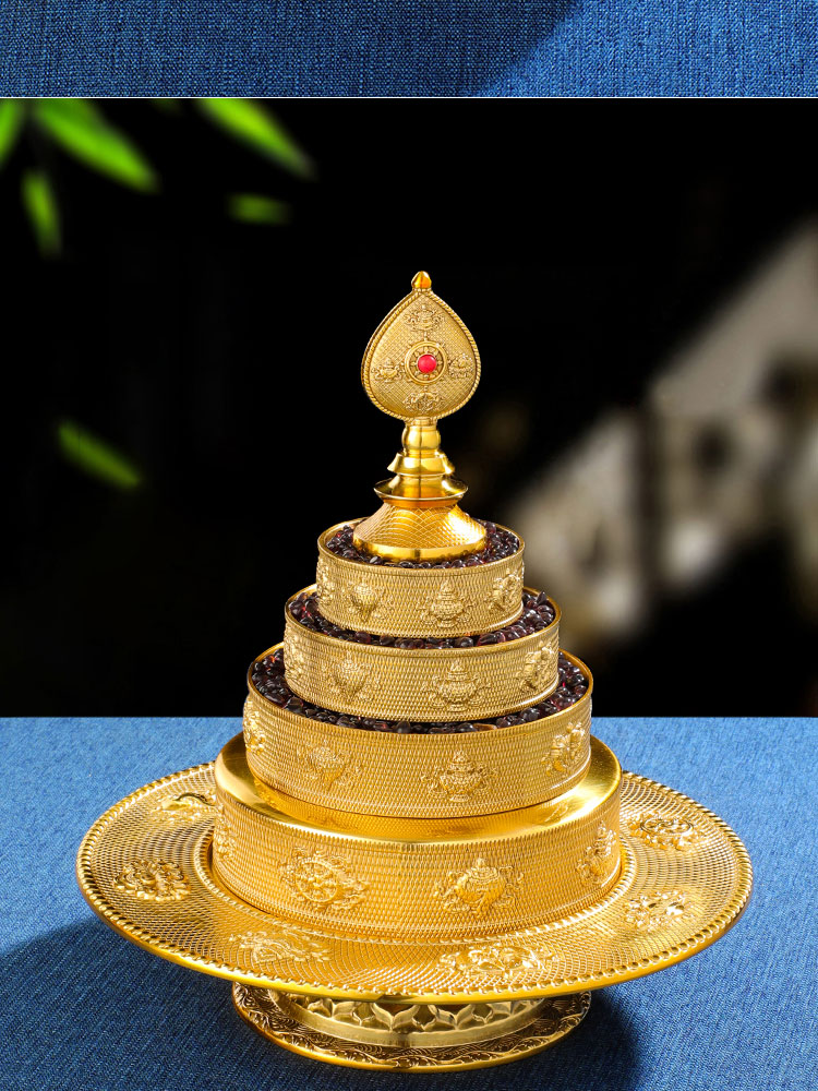 鼎盛福纯铜曼扎盘密宗用品修曼扎升级加厚供曼扎盘大号八吉祥修盘曼茶