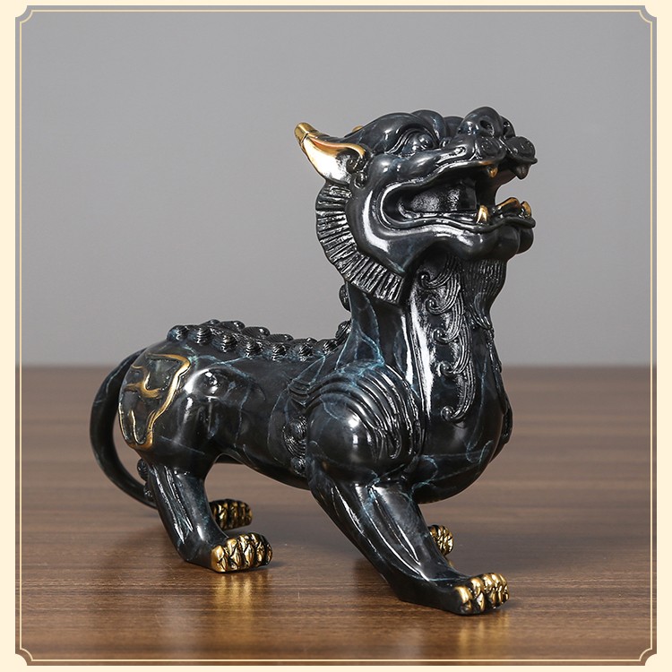 铜欣祥 纯铜双角貔貅摆件一对工艺品客厅办公室家居装饰品公司乔迁