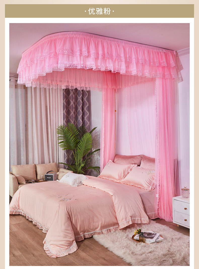 维美诗吊顶蚊帐家用加密加厚1.5米1.8米大床单人床1.