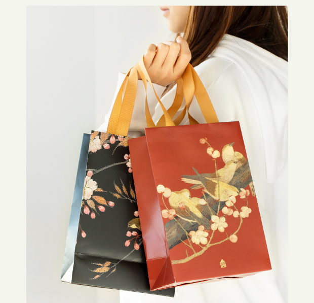 博物文创古风名画吉祥纹礼品包装袋中国风精美购物手提袋创意生日礼物