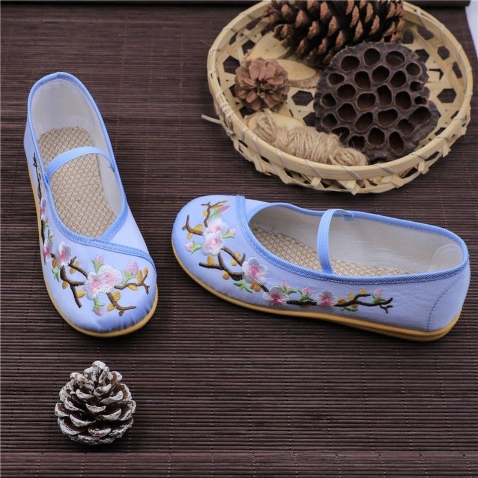 汉服鞋子儿童女绣花鞋布鞋女童古代中国风小女孩古装民族风白色126