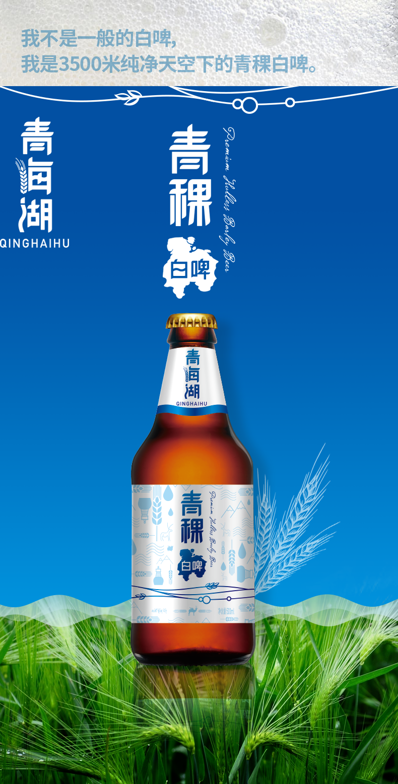 【青海湖啤酒旗舰店】青稞白啤500ml*6瓶12瓶多规格艾尔工艺 小麦白