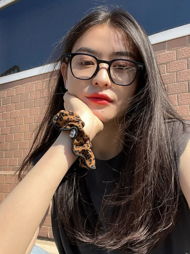 妙格森大框近视镜女素颜眼镜韩版眼镜框菱形脸防蓝光学生配女 亮黑框