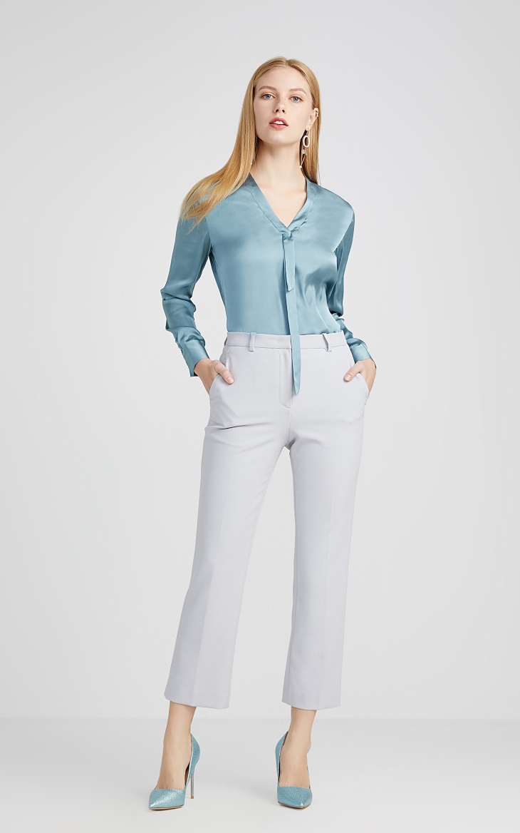 女装 雪纺衫 思莱德(selected) selected思莱德女士v领合体垂坠质感