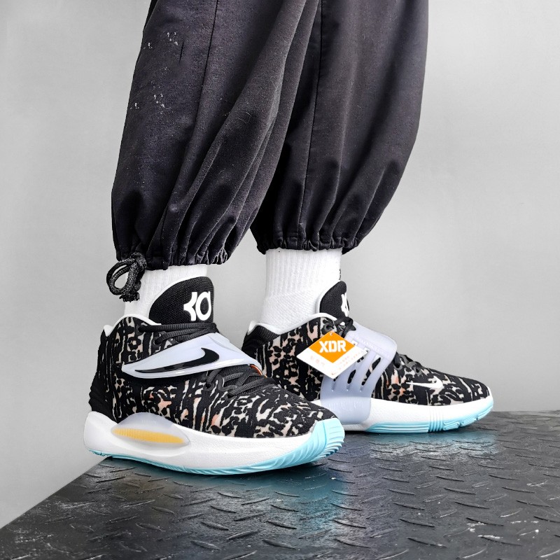 潮耐克男鞋nikekd14ep杜兰特14代白绿彩色扎染蓝红绿休闲运动鞋实战