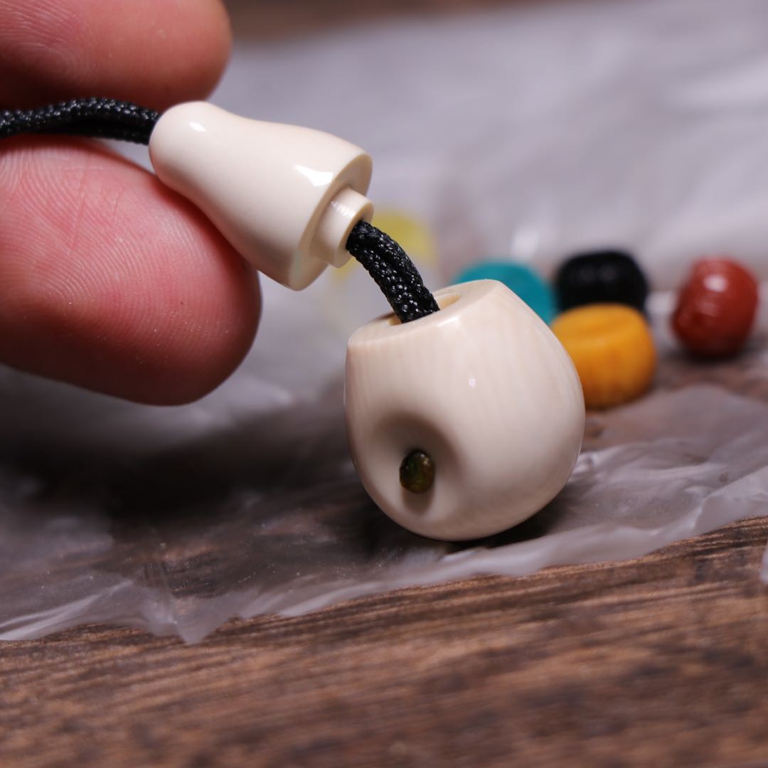 纯手工猛犸象牙榫卯三通金刚菩提星月配件三通佛头对孔13mm左右好料顶