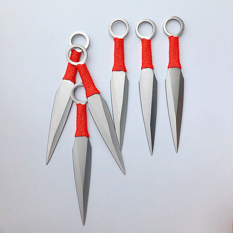 飞刀具飞镖刀不锈钢飞镖针防身户外小刀直飞炫飞型暗器飞刀子红绳版白