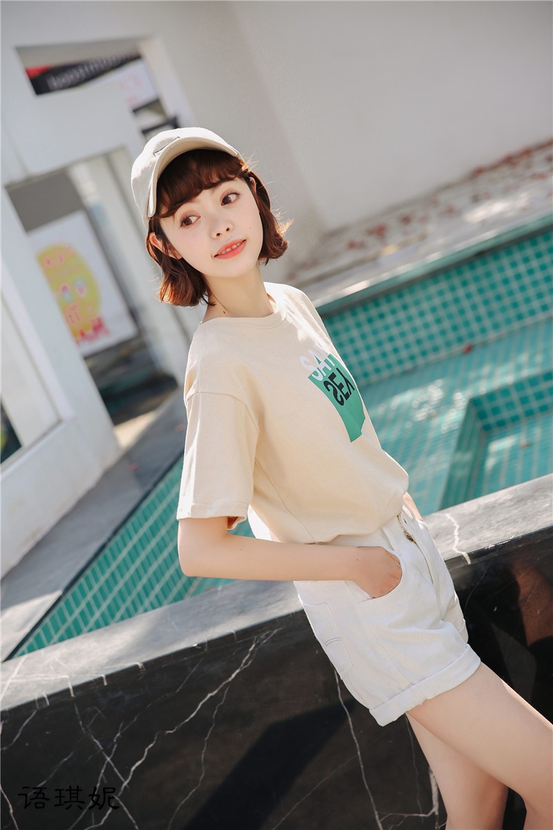 少女夏季2021新款女生高中学生韩版宽松休闲百搭原宿风上衣服女装潮q8