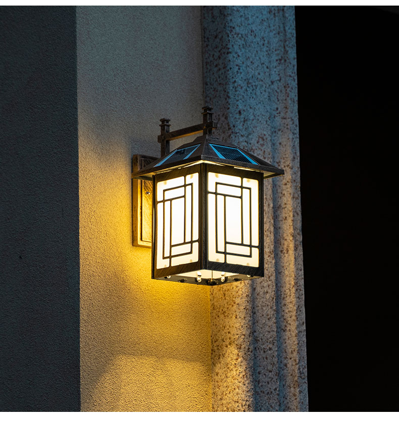 宏禄外墙灯别墅大门口户外防水超亮室外庭院灯阳台走廊复古太阳能壁灯