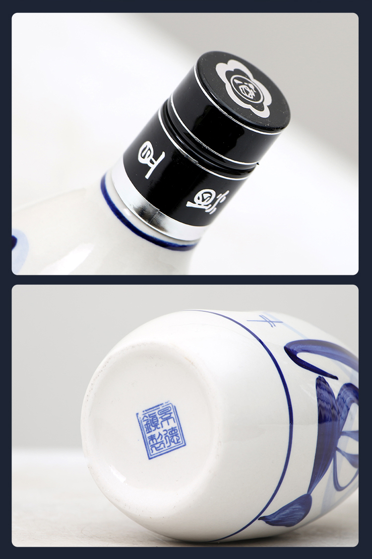 硬盒小兰花30年清香型白酒青花瓷瓶53度整箱6瓶礼盒53度硬盒小兰花