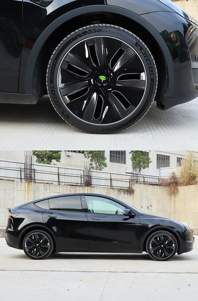 点缤 适用于tesla特斯拉modely 19寸轮毂盖爆改轮眉贴片改装原车轮毂
