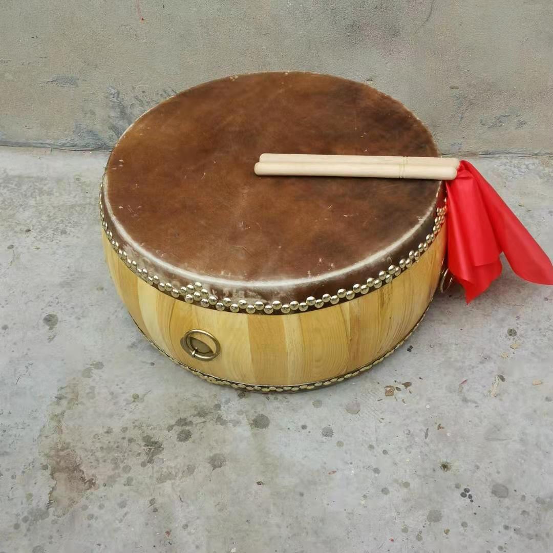 正宗黄牛皮鼓椿木锣鼓白茬鼓战鼓堂鼓大鼓寺院鼓道士道场鼓牛皮鼓7in