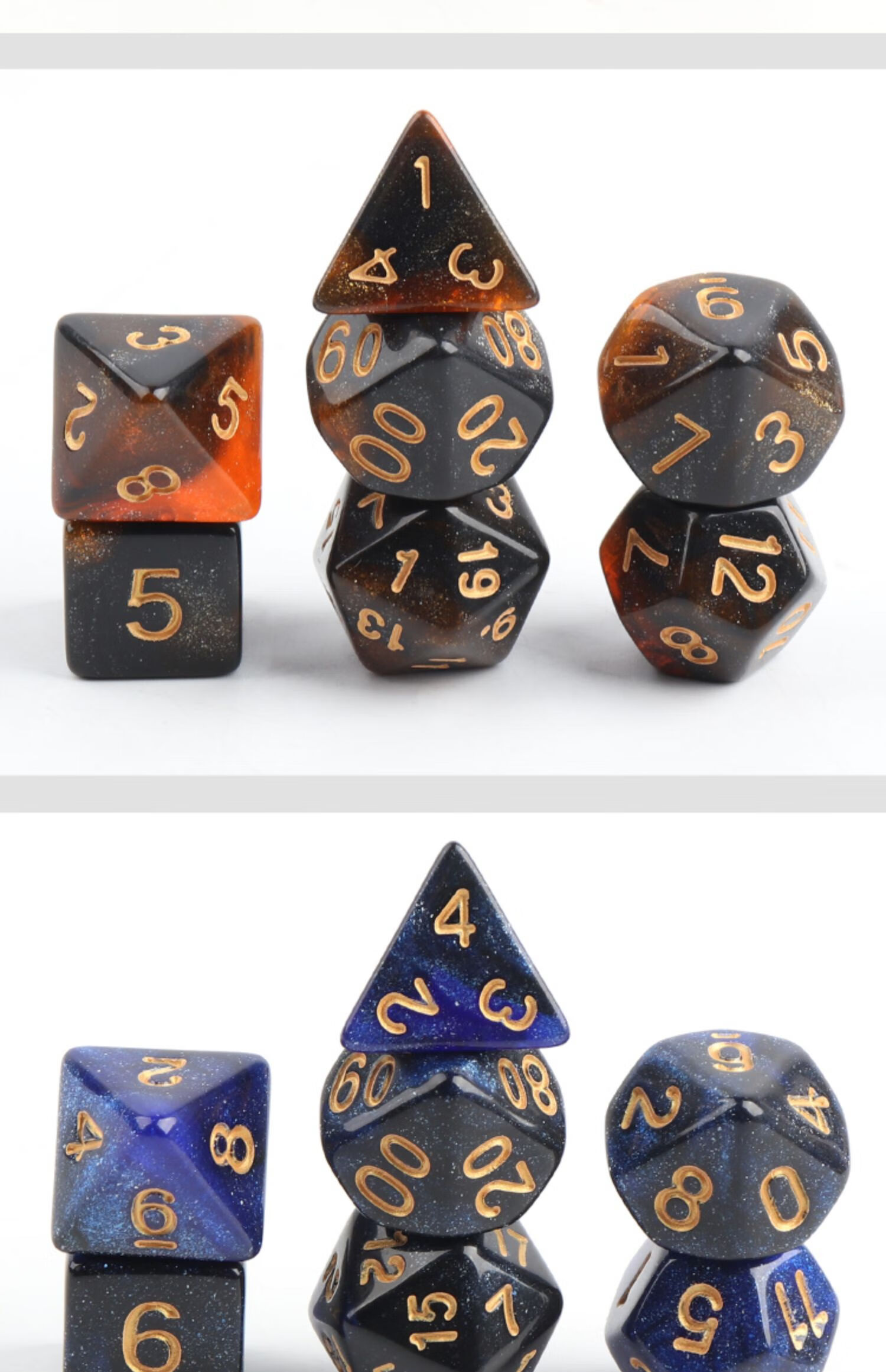 彩色跑团骰子金属礼盒套装coc多面克苏鲁桌游8亚克力20面数字色子