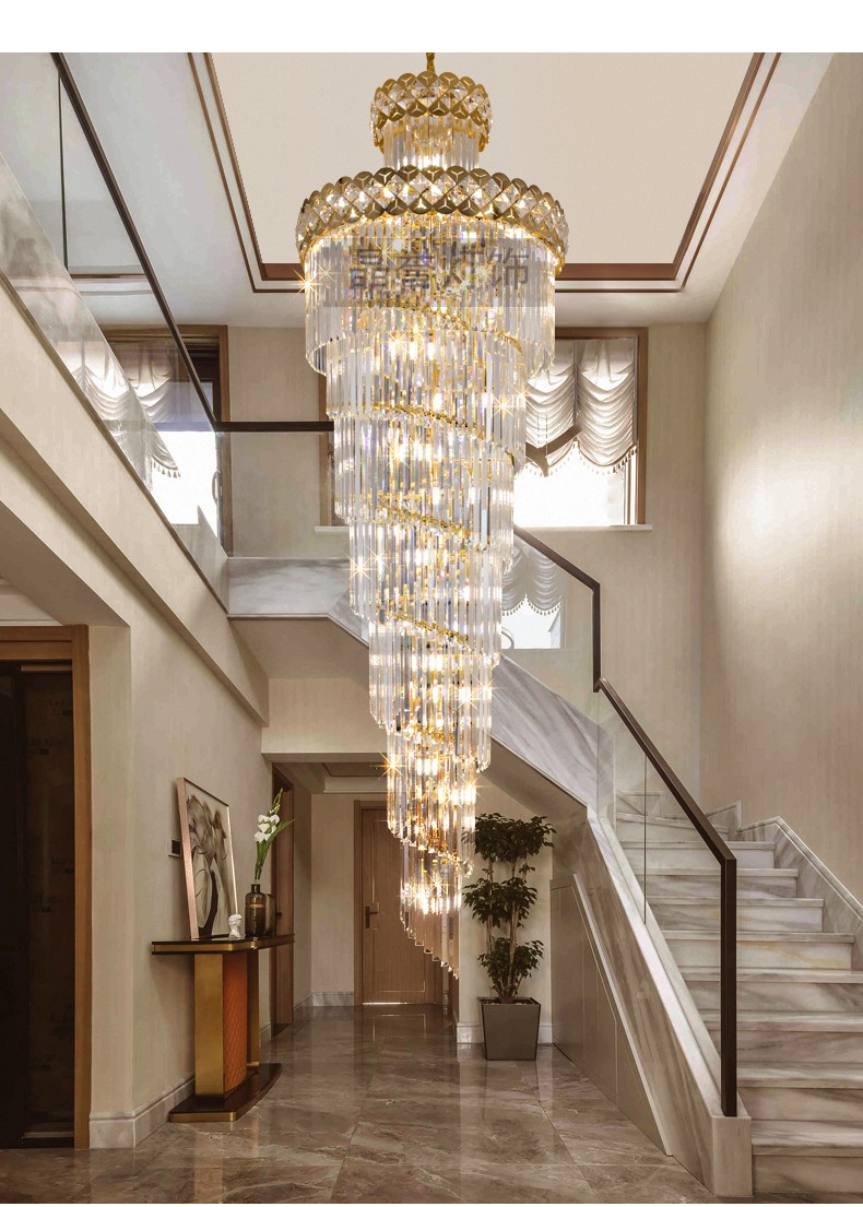 晶誉 楼梯吊灯轻奢简约复式楼别墅楼梯间长吊灯后现代样板房挑高新款