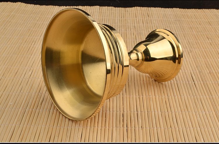 酥油灯灯座供佛酥油灯座 纯铜家用供奉酥油灯底座 蜡烛长明灯烛台 9号