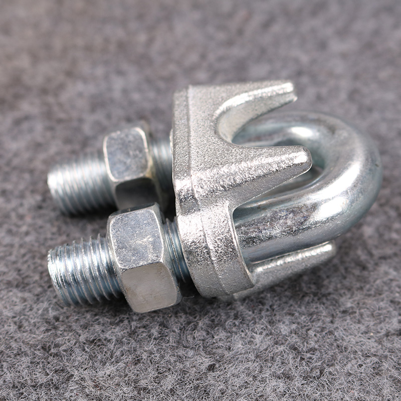 巨牛钢丝绳卡头卡扣夹头u型夹线扣线夹固定线夹线扣钢丝绳卡头锁 国标