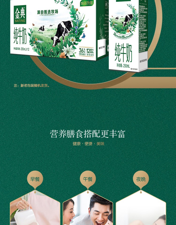 25973-伊利金典纯牛奶饮品250mlx12盒\/提儿童学生成人老人早餐奶原味常温(礼盒装)-详情图