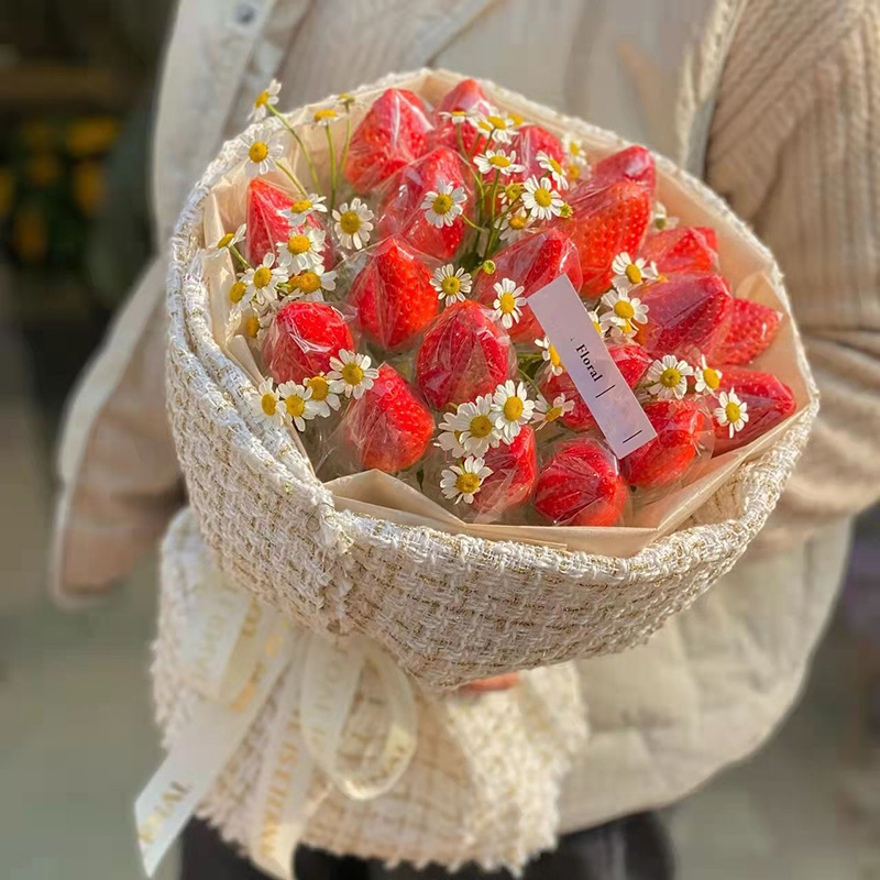 浪漫季节网红草莓车厘子水果花束送女友爱人闺蜜朋友生日礼物鲜花速递