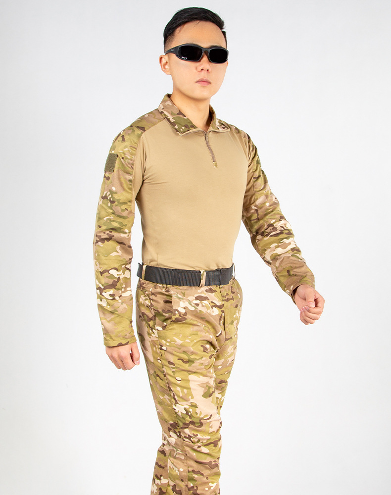 原创蛙人服上衣男春秋冬季mc迷彩服户外运动透气舒适cp迷彩上衣165cm